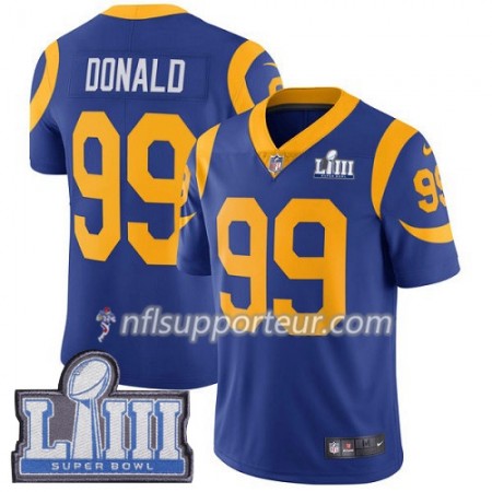 Maillot Homme Los Angeles Rams Aaron Donald 99 Nike Royal 2019 Super Bowl LIII